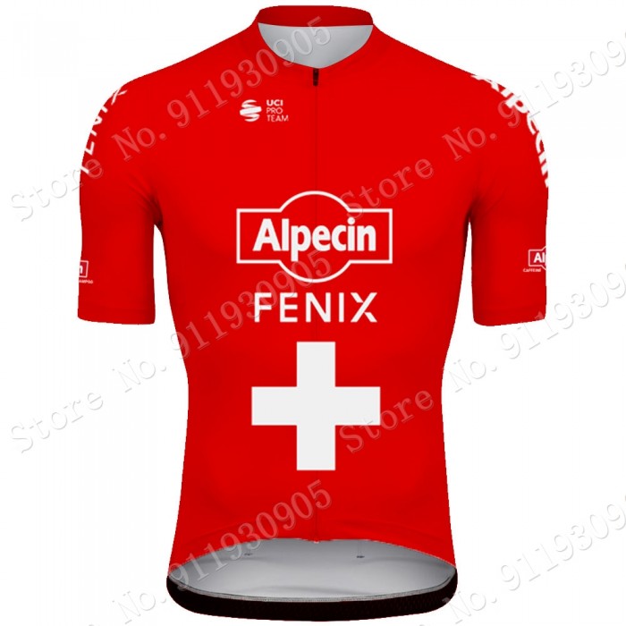 Alpecin Fenix Swiss Pro Team 2021 Wielerkleding Fietsshirt Korte Mouw QKJE5x