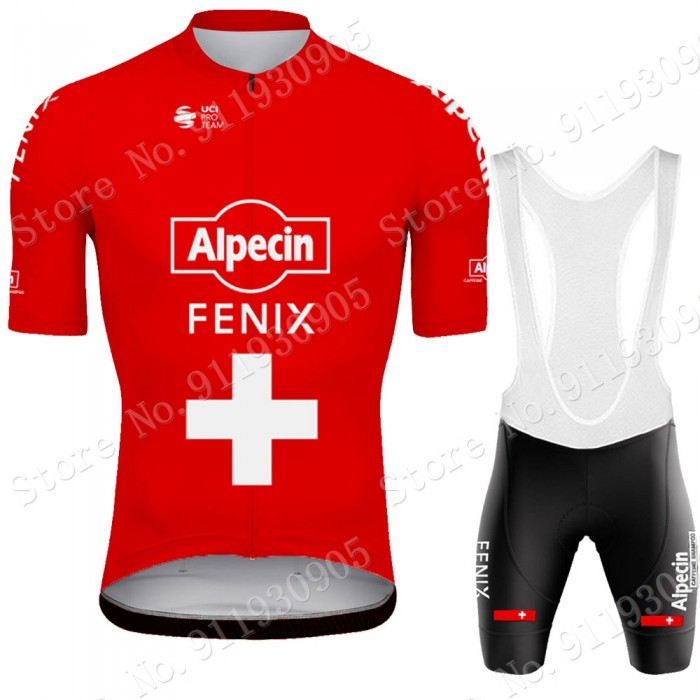 Alpecin Fenix Swiss Pro Team 2021 Fietskleding Set Wielershirts Korte Mouw+Korte Fietsbroeken Bib Xcxf8w