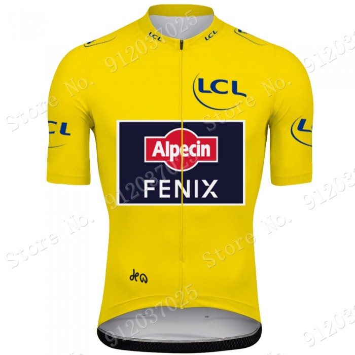 Yellow Alpecin Fenix Tour De France 2021 Team Wielerkleding Fietsshirt Korte Mouw MjWAS3