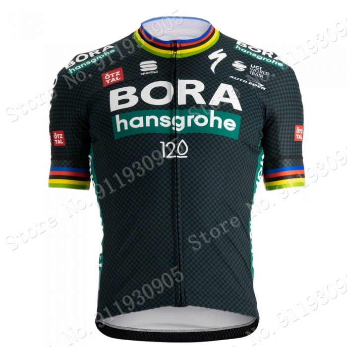 Bora Hansgrohe Champion Tour De France Pro Team 2021 Wielerkleding Fietsshirt Korte Mouw SVQxsQ