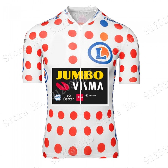 Polka Dot Jumbo Visma Tour De France 2021 Team Wielerkleding Fietsshirt Korte Mouw 5bIeUU