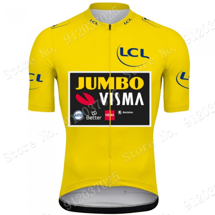 Green Jumbo Visma Tour De France 2021 Team Wielerkleding Fietsshirt Korte Mouw Ux3AGI