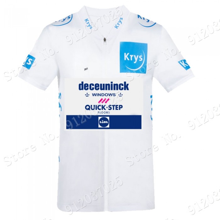 White Deceuninck Quick Step Tour De France 2021 Team Wielerkleding Fietsshirt Korte Mouw N42YRL