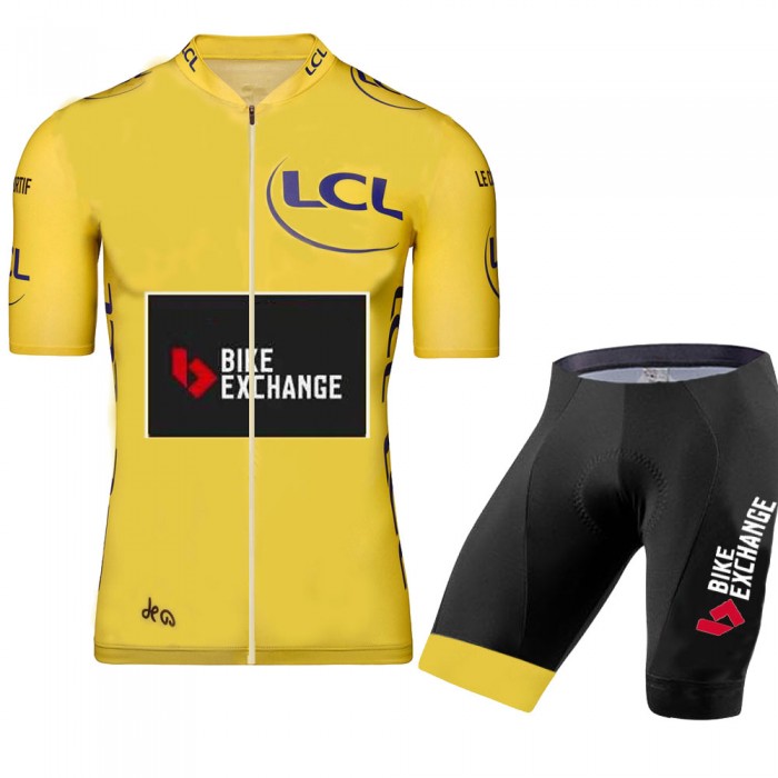 Bike Exchange Tour De France Pro Team 2021 Fietskleding Set Wielershirts Korte Mouw+Korte Fietsbroeken Bib BzDsg2