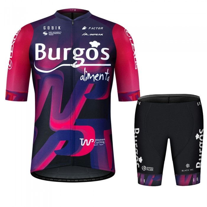 Burgos Alimenta 2021 Team Wielerkleding Fietsshirt Korte Mouw+Korte Fietsbroeken WuXp0J