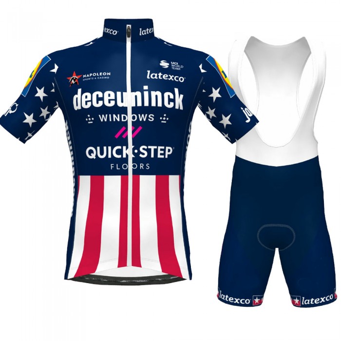 CHAMPION USA Pro Team 2021 Fietskleding Set Wielershirts Korte Mouw+Korte Fietsbroeken Bib Lgcs2b