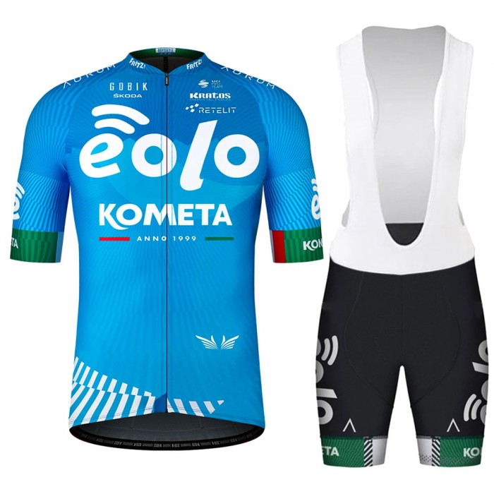 Eolo Kometa 2021 Team Fietskleding Set Wielershirts Korte Mouw+Korte Fietsbroeken Bib T8aSEq