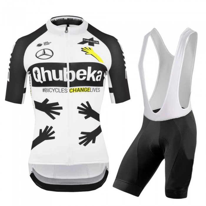 Qhubeka 2021 Team Fietskleding Set Wielershirts Korte Mouw+Korte Fietsbroeken Bib GthlL9