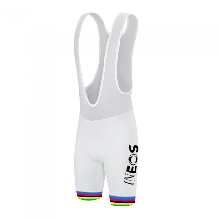 White Ineos Champion Pro Team 2021 Korte Fietsbroeken Bib KADKLq