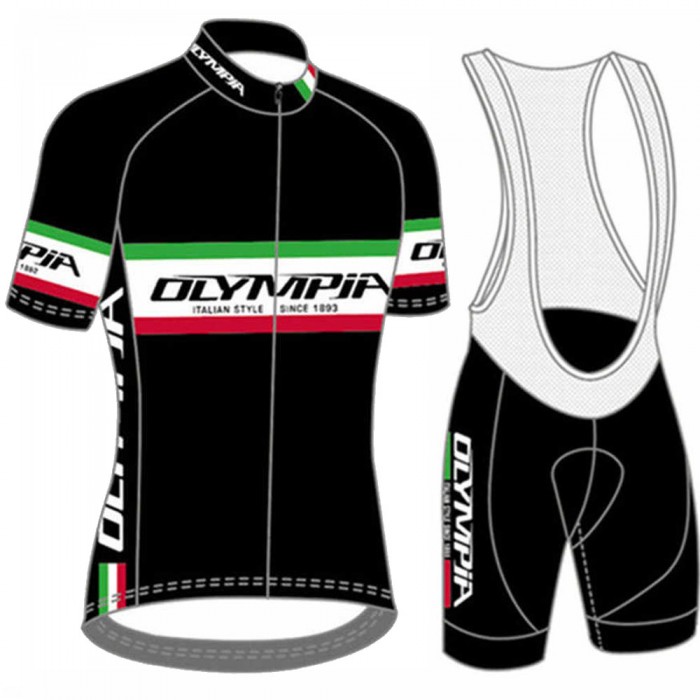 Italy Olipic Pro Team 2021 Fietskleding Set Wielershirts Korte Mouw+Korte Fietsbroeken Bib EflCFL