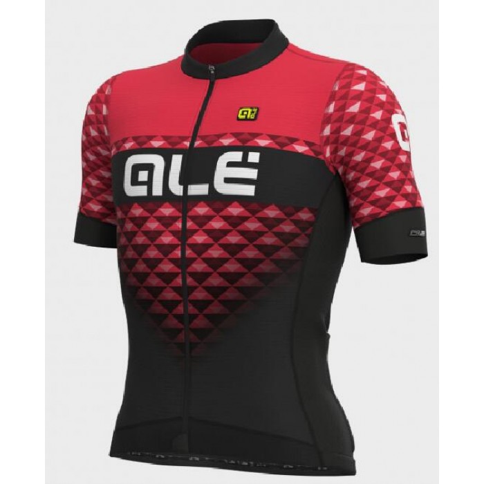 Wielerkleding Profteams 2020 Ale PR-S Hexa Wielershirt Met Korte Mouwen Zwart-Rood L13348419-02