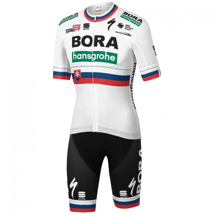 Wielerkleding Profteams 2020 BORA-Hansgrohe Slovakian Champion Fietskleding Set Wielershirt Korte Mouwen+Fietsbroek Korte Geel