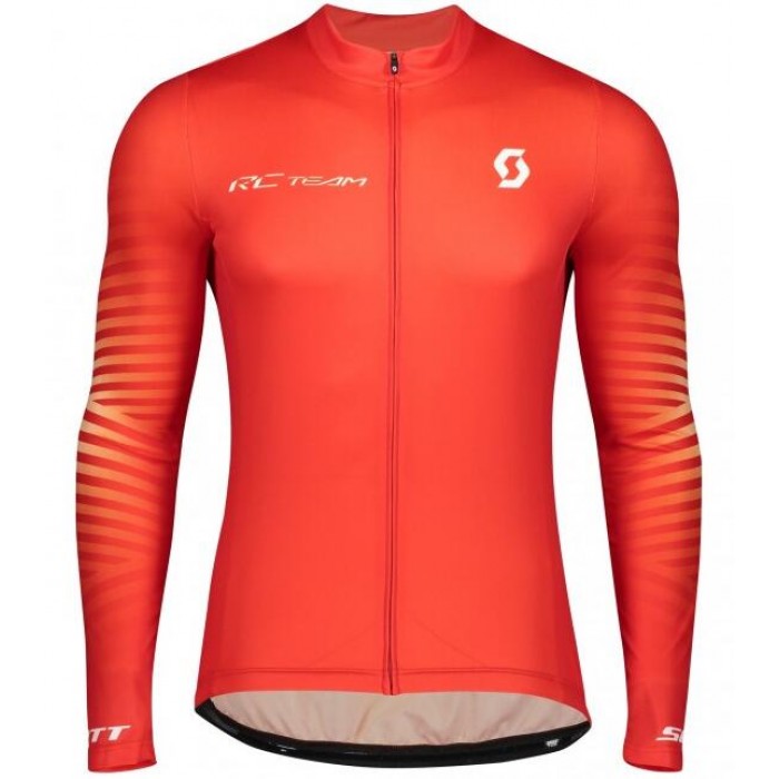 Wielerkleding Profteams 2020 SCOTT RC TEAM 10 Wielershirts Lange Mouw Rood