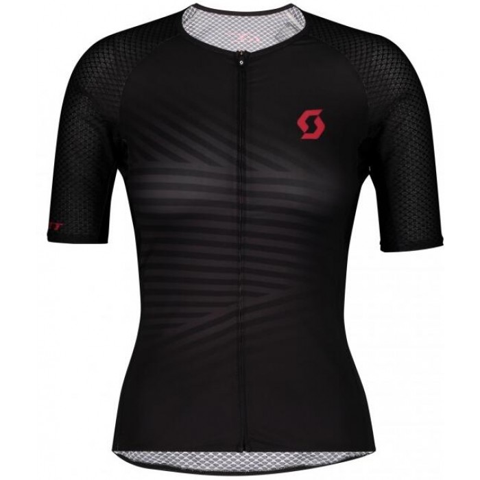 Wielerkleding Profteams 2020 Dames SCOTT RC Premium Climber Wielershirt Met Korte Mouwen Zwart