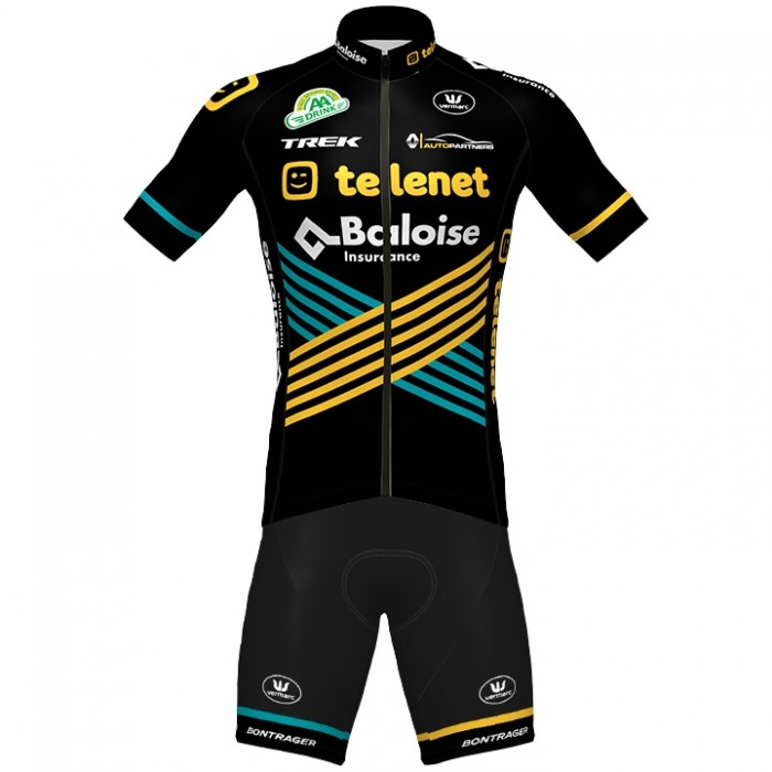 Wielerkleding Profteams 2020 Telenet Baloise Vermarc Fietskleding Set Wielershirt Korte Mouwen+Fietsbroek Korte Geel