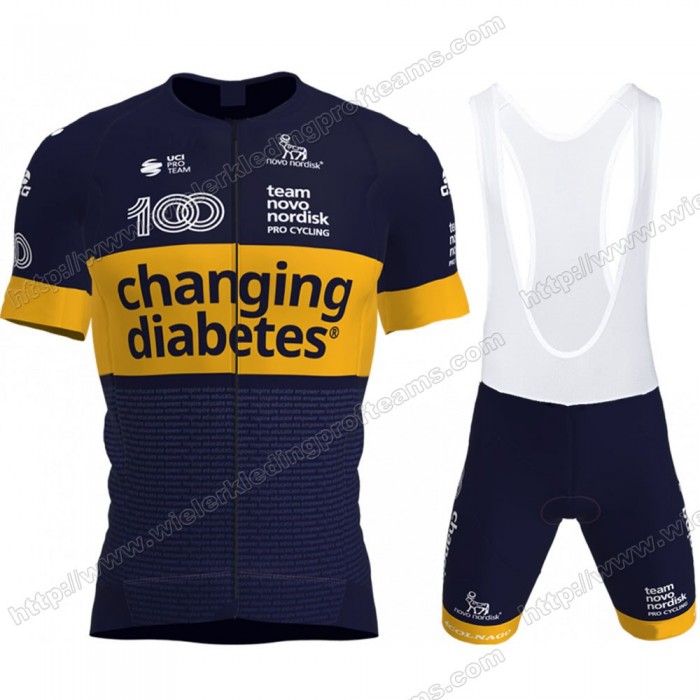 Novo Nordisk 2021 Wielerkleding Set Wielershirt Lange Mouwen+Lange Fietsbroeken Bib UMVQA