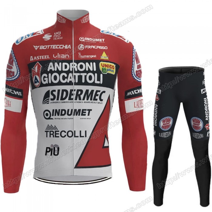 ANDRONI GIOCATTOLI Team 2021 Fietskleding Set Wielershirts Lange Mouw+Lange Wielrenbroek Bib XWSUP