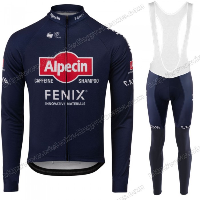 Pro Team Alpecin Fenix 2020 Fietskleding Set Wielershirts Lange Mouw+Lange Wielrenbroek Bib VUHMB