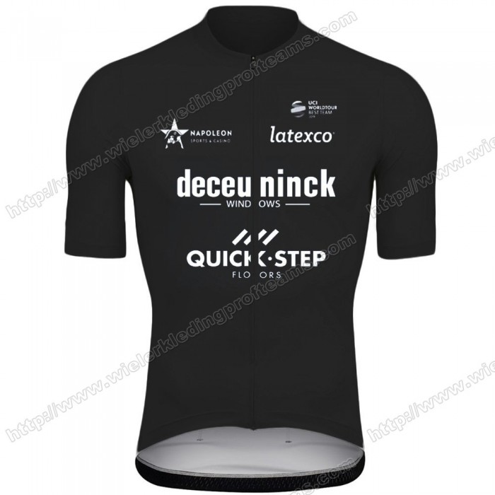 Deceuninck Quick Step Black Pro 2021 Team Fietsshirts Korte Mouws PEYCZ