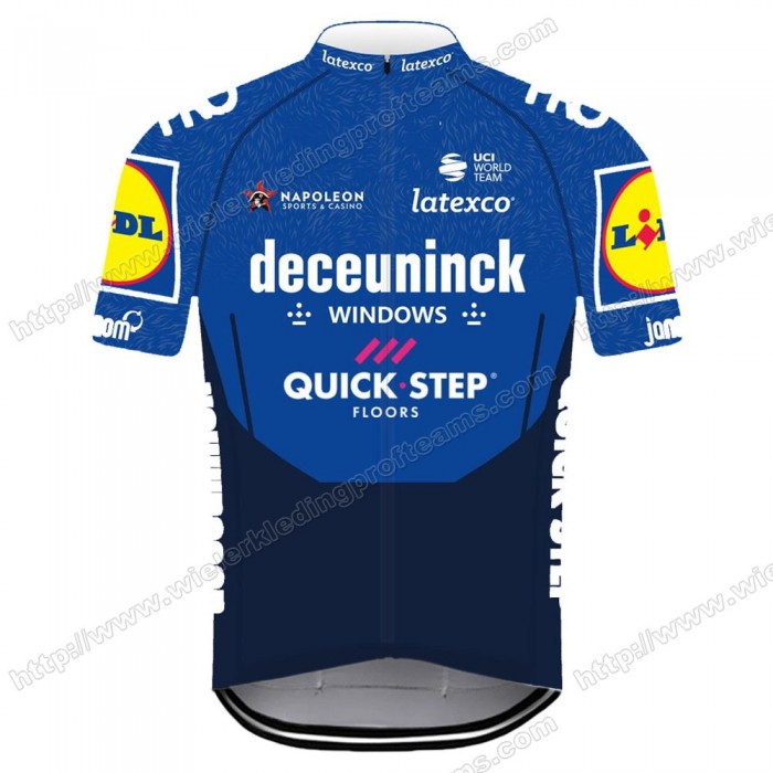 Deceuninck Quick Step Pro 2021 Team Fietsshirts Korte Mouws LMDEU