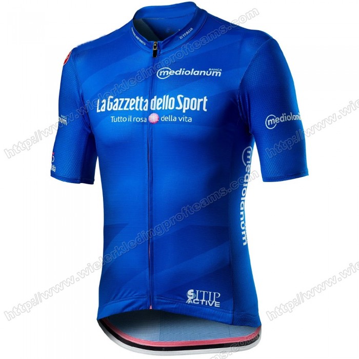 Giro D'italia 2020 Men Fietsshirts Korte Mouw Blue DWDTO