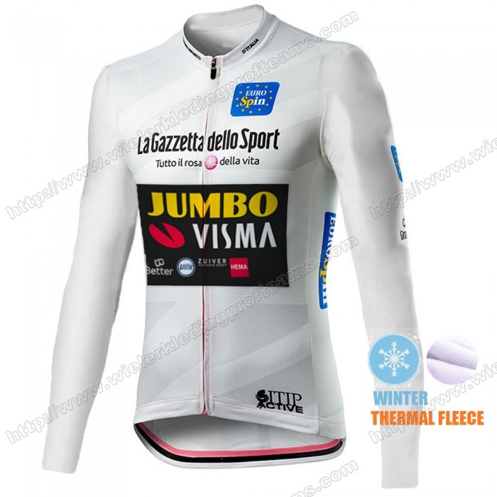 Winter Thermal Fleece Men Giro D'italia Jumbo Visma 2021 Wielershirts Lange Mouwen COCBM
