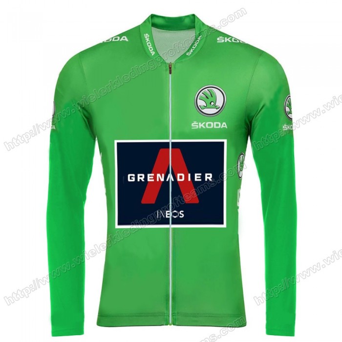 Team INEOS Grenadier Tour De France 2020 Men Wielershirts Lange Mouwen Green IYQUL