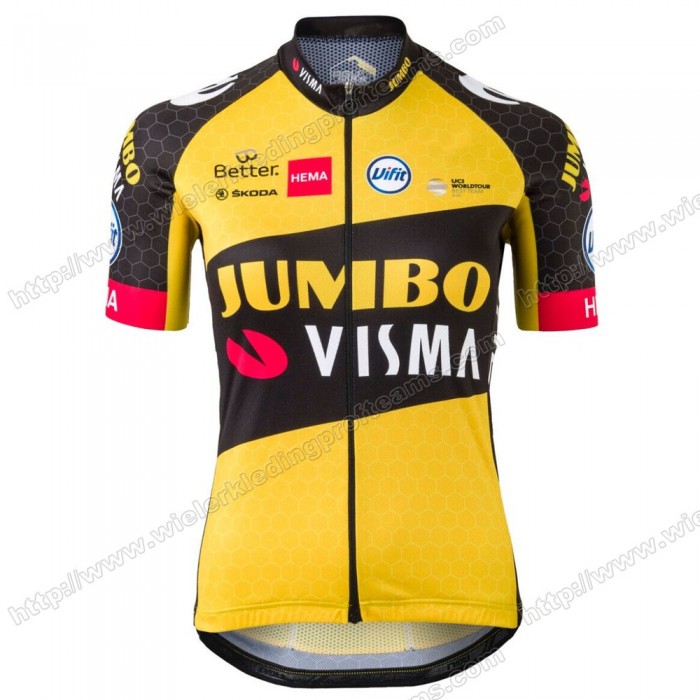 Femmes Jumbo Visma Pro Team 2021 Maillot Cyclisme Manche Courte GDBQN