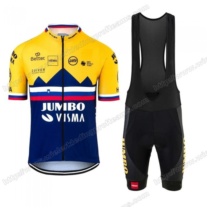 Jumbo Visma 2020 SLOVAKIAN Fietskleding Set Fietsshirt Met Korte Mouwen+Korte Koersbroek Bib IJUST