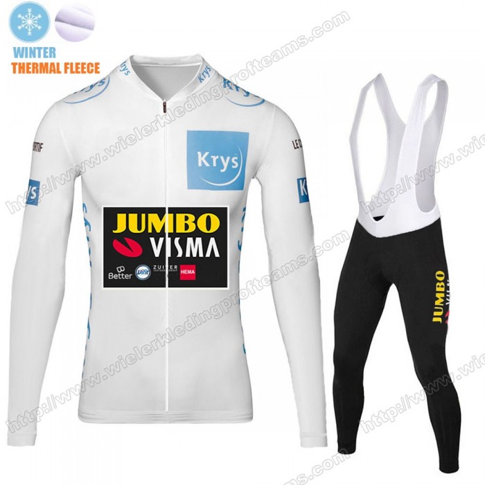 Winter Thermal Fleece Jumbo Visma 2020 Tour De France Fietskleding Set Wielershirts Lange Mouw+Lange Wielrenbroek Bib EKUQA