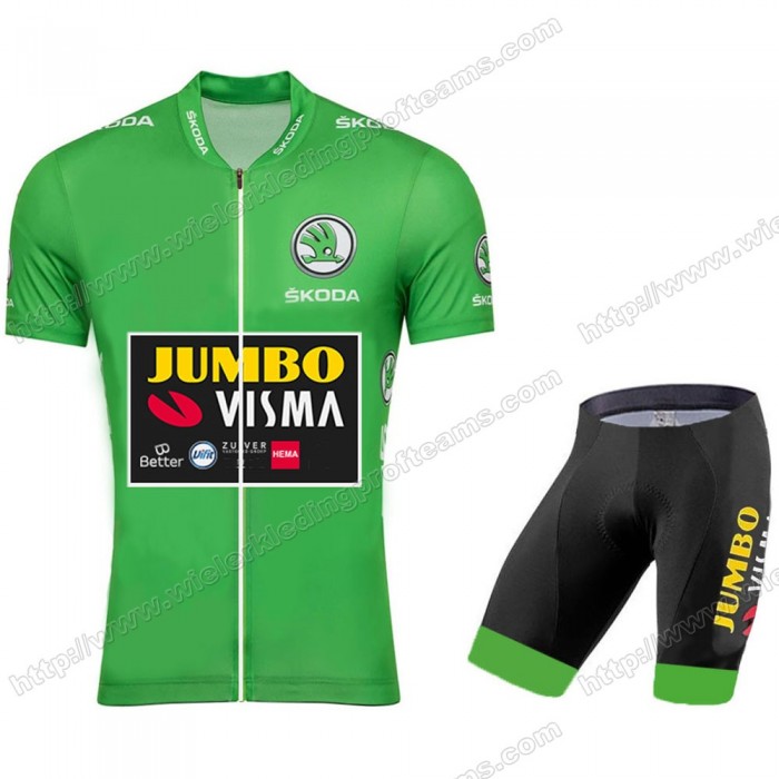 Jumbo Visma 2020 Tour De France Fietskleding Set Fietsshirt Met Korte Mouwen+Korte Koersbroek Bib FMCYH