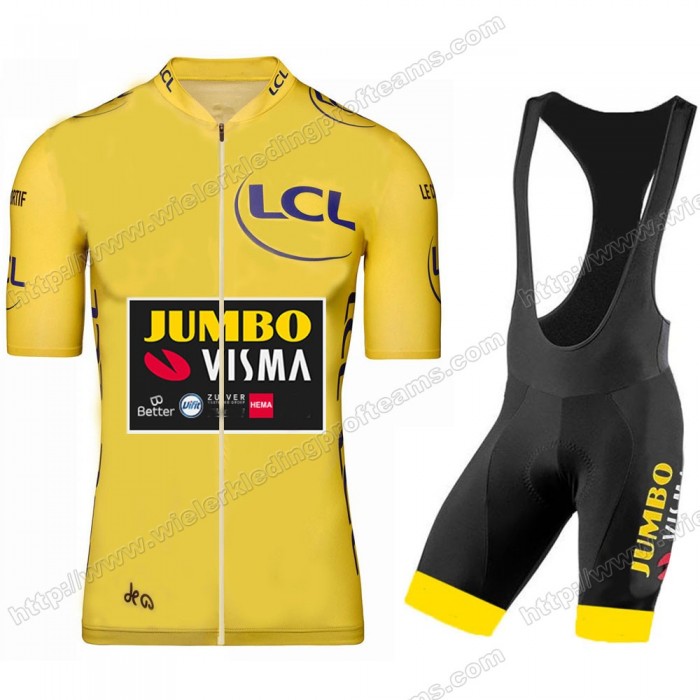 Jumbo Visma 2020 Tour De France Fietskleding Set Fietsshirt Met Korte Mouwen+Korte Koersbroek Bib NAOAH