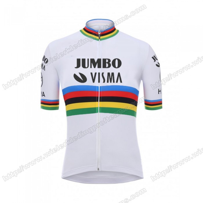 Team Jumbo Visma UCI World Champion 2020 Fietsshirts Korte Mouws RBWZT