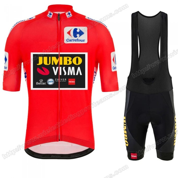 Jumvo Visma Spanish Pro 2021 Team Fietskleding Set Fietsshirt Met Korte Mouwen+Korte Koersbroek Bib FOEXQ