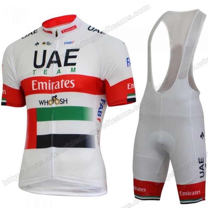 UAE EMIRATES Champion Fietskleding Set Fietsshirt Met Korte Mouwen+Korte Koersbroek Bib 2020 VLBQZ