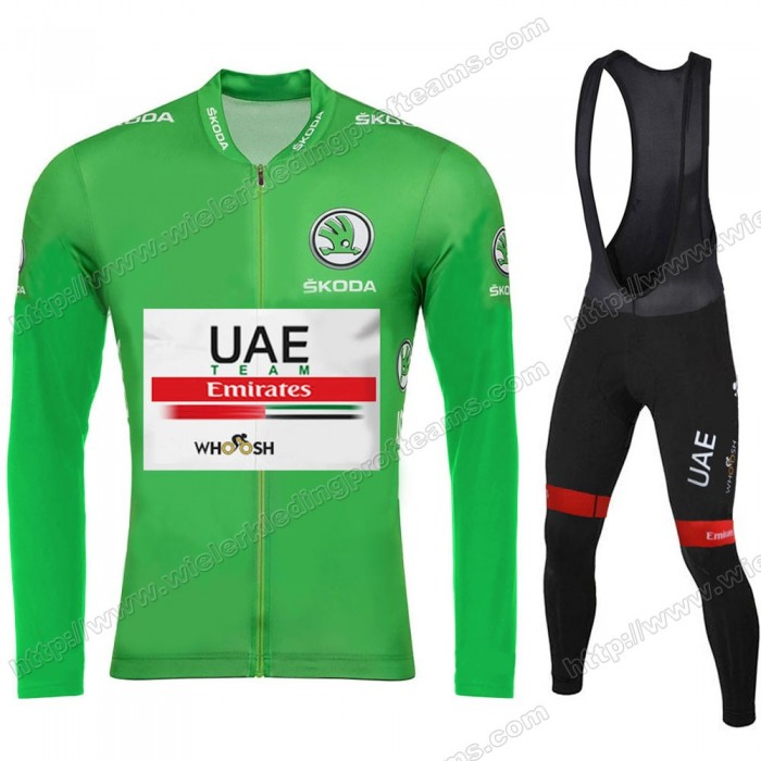 UAE EMIRATES Tour De France 2020 Fietskleding Set Wielershirts Lange Mouw+Lange Wielrenbroek Bib GZERF