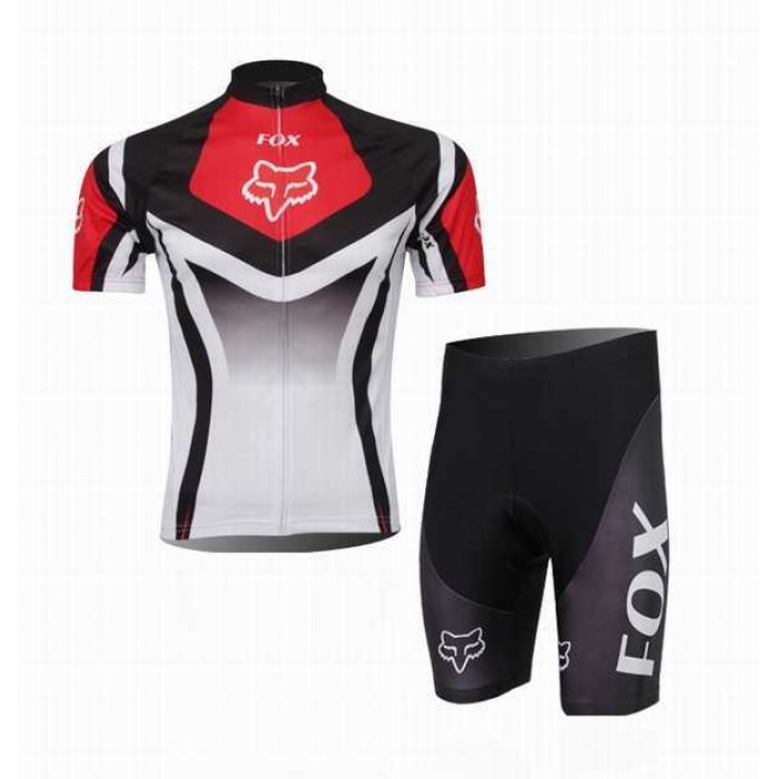 2014 Fox Racing Wielerkleding Set Set Wielershirts Korte Mouw+Fietsbroek Rood