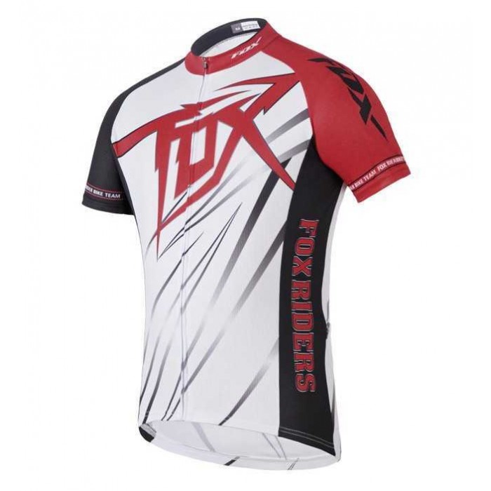 2014 Fox Bike Teams Wielershirt Met Korte Mouwen Wit Rood