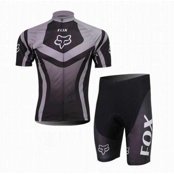 2014 Fox Racing Wielerkleding Set Wielershirts Korte Mouw+Fietsbroek Zwart