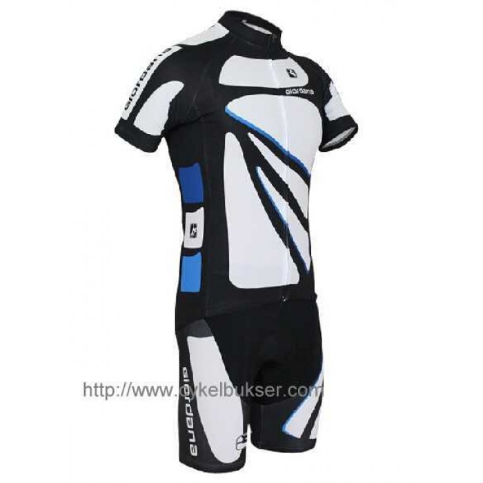 Teams Giordana Wielerkleding Set Set Wielershirts Korte Mouw+Fietsbroek Wit Zwart