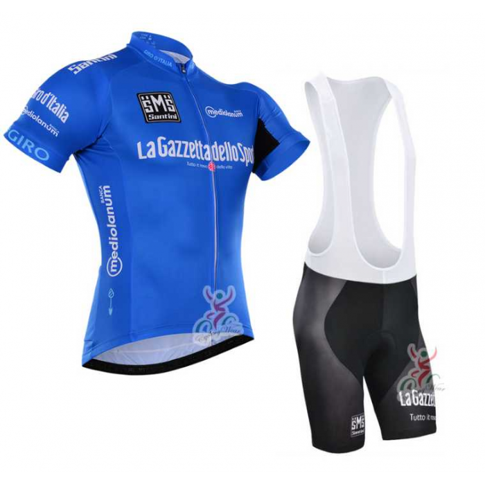 2016 Tour De Italia Fietskleding Set Fietsshirt Met Korte Mouwen+Korte Koersbroek Blauw