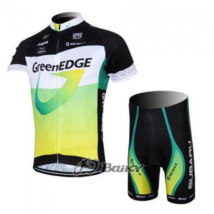 2012 Green Edge Fietskleding Wielershirts Korte+Korte Fietsbroeken Groen