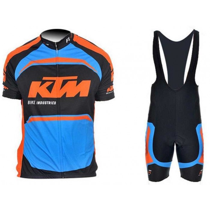 2015 KTM Pro Team Blauw Zwart Fietskleding Set Fietsshirt Met Korte Mouwen+Korte Koersbroek
