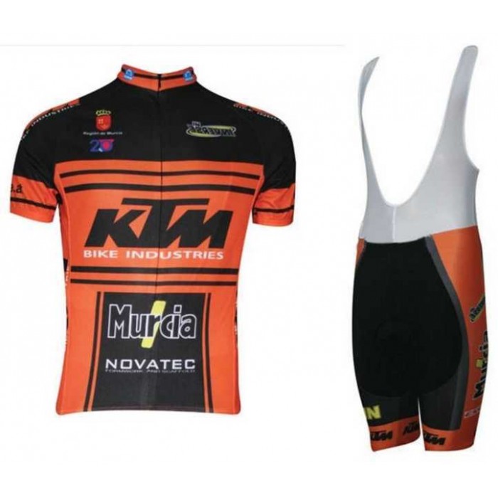 2015 KTM Pro Team Fietskleding Set Fietsshirt Met Korte Mouwen+Korte Koersbroek Zwart Orange