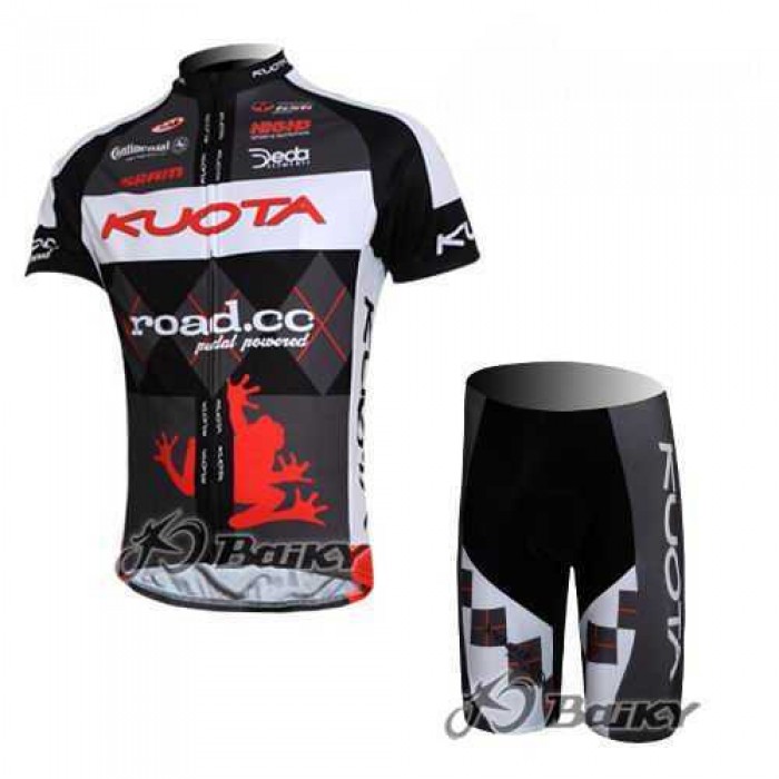 Kuota SRAM Road Pro Team Fietskleding Wielershirts Korte+Korte Fietsbroeken Zwart Wit