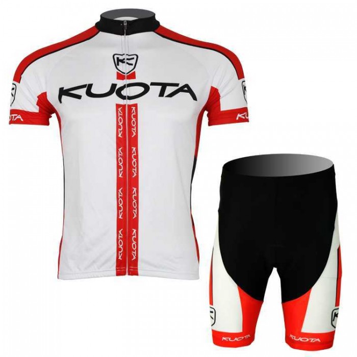 2013 KUOTA Fietskleding Wielershirts Korte Mouw+Fietsbroekje Wit Rood