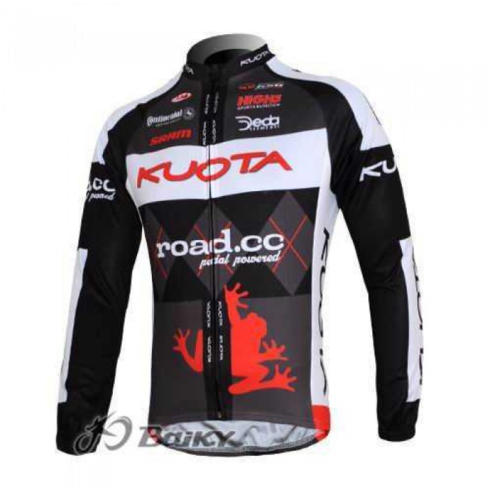 Kuota SRAM Road Pro Team Wielershirts Lange Mouwen Zwart Wit