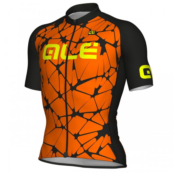 Ale Solid Cracle-Oranje Wielershirt Korte Mouw