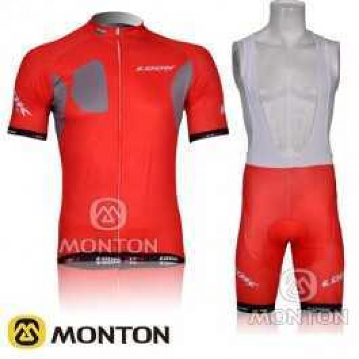 Look 2012 Fietskleding Set Fietsshirt Met Korte Mouwen+Korte Koersbroek Rood