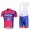 Lampre ISD Pro Team Fietskleding Set Fietsshirt Met Korte Mouwen+Korte Koersbroek Blauw Roze